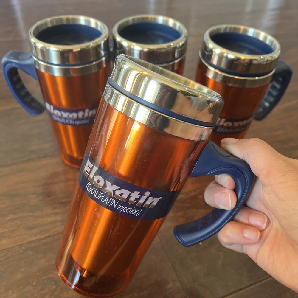 4- Eloxatin Oxaliplatin Thermal Coffee To Go Cup Mug Pharmaceutical Drug Company